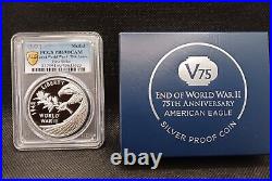 End Of World War II 75th Anniversary Silver Eagle PCGS PR69 DCAM First Strike