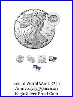 End Of World War II 75th Anniversary Silver Eagle PCGS PR70 DCAM First Strike