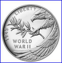 End of World War II 75th Anniversary 24-Karat Gold Coin and Silver Medal IN HAND