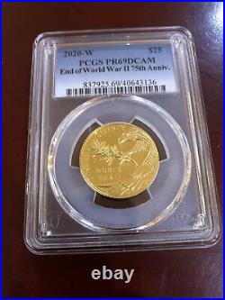 End of World War II, 75th Anniversary 24-Karat Gold Medal Coin PCGS PR69DCAM