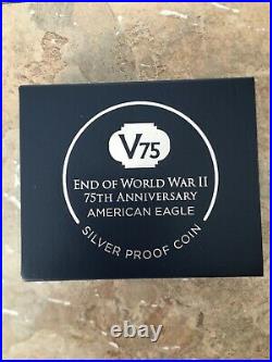 End of World War II 75th Anniversary American Eagle Silver Proof Coin 2020 20XF