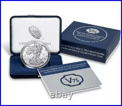 End of World War II 75th Anniversary American Eagle Silver Proof Coin 20XF