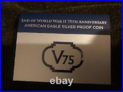 End of World War II 75th Anniversary American Eagle Silver Proof Coin WEST POINT