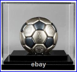 FIFA FOOTBALL IN QATAR SPHERICAL World Cup 3 Oz Silver Coin $10 Solomon Islands