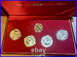 FIFA World Cup 2002 Korea Coin set. 5 oz gold & 4 oz silver