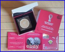 FIFA World Cup Qatar 2022 1 Oz Silver Bullion Coin Trophy with Box & COA