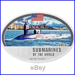 Fiji 2010 $2 Submarines of the World Typhoon Ohio 4 x 1 Oz Silver Proof Coin Set