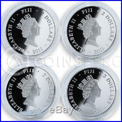Fiji, set of 12 coins, 2 dollars, World mythology, Muses, silver, 2011