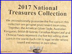 Five Silver Coins From Around The World! Silver, 5 Oz. 999