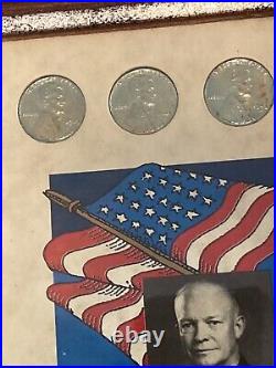 Framed World War II Emergency Coinage Collection Special Nickels and Cents