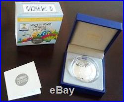 France 10 euro Silver Proof Curved coin 2014 Football World Cup Brazil NEW