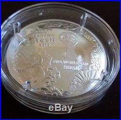 France 10 euro Silver Proof Curved coin 2014 Football World Cup Brazil NEW