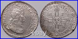 France 1704 Ecu Louis XIV Aix Mint KM# 360.25 World Silver Coin