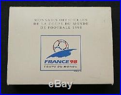 France 1996-1998 World Cup 4 proof silver coins in official case & COA's