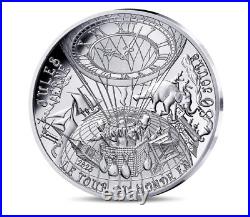 France 2025 Jules Verne Around the World in 80 Days Proof Silver Coin France 2025 Jules Verne Around the World in 80 Days Proof Silver Coin