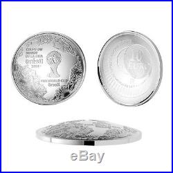 France Silver Proof 10 Euro Coin Fifa 2014 World Cup Brasil Curved Anacs Pr69