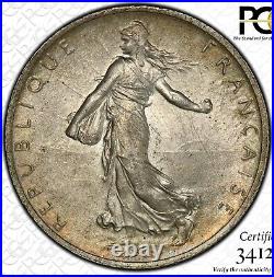 France, WWI, 2 Francs 1914-C, Castelsarrasin, Silver, PCGS MS64, Temporary Mint