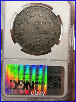 French Indochina 1900-A Piastre NGC AU-50! Rare World Coin Crown Size