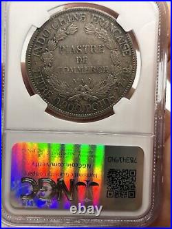 French Indochina 1900-A Piastre NGC AU-50! Rare World Coin Crown Size