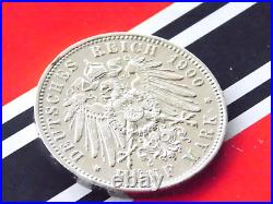 GERMAN 5 MARK 1900 E States SAXONY King Albertine Silver Coin EMPIRE WW1 +RARE+