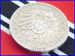 GERMAN 5 MARK 1901 A PRUSSIA Bicentennial WILHELM II. EMPIRE Silver Coin WW1 UNC