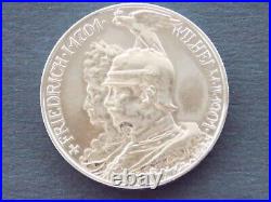 GERMAN 5 MARK 1901 A PRUSSIA Bicentennial WILHELM II. EMPIRE Silver Coin WW1 UNC