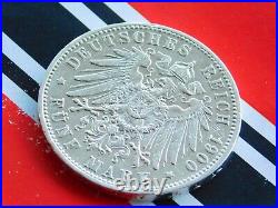 GERMAN 5 Mark 1900 J States HAMBURG Hansestadt Silver Coin EMPIRE WW1 + RARE +