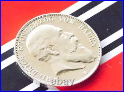 GERMAN 5 Mark 1903 G States BADEN FRIEDRICH Duke Silver Coin EMPIRE WW1 + RARE +