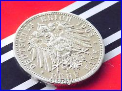 GERMAN 5 Mark 1903 G States BADEN FRIEDRICH Duke Silver Coin EMPIRE WW1 + RARE +