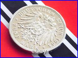 GERMAN 5 Mark 1903 G States BADEN FRIEDRICH Duke Silver Coin EMPIRE WW1 + RARE +