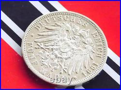 GERMAN 5 Mark 1904 G States BADEN FRIEDRICH Duke Silver Coin EMPIRE WW1 + RARE +