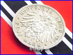 GERMAN Coin 5 MARK 1901 A PRUSSIA Bicentennial WILHELM II. EMPIRE 90% Silver WW1