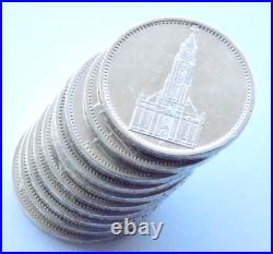 GERMAN Lot 10x Coin 5 REICHSMARK 1934 1935 Potsdam CHURCH Silver 3RD WW2 Mark