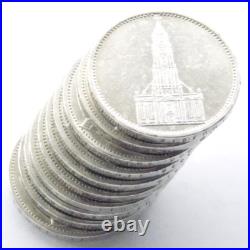 GERMAN Lot 10x Coin 5 REICHSMARK 1934 1935 Potsdam CHURCH Silver 3RD WW2 Mark