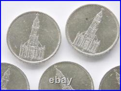 GERMAN Lot 10x Coin 5 REICHSMARK 1934 1935 Potsdam CHURCH Silver 3RD WW2 Mark