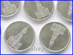 GERMAN Lot 10x Coin 5 REICHSMARK 1934 1935 Potsdam CHURCH Silver 3RD WW2 Mark