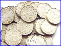 GERMAN Lot 50x Coins 2 REICHSMARK 1937 1939 SWASTIKA Silver 3rd WW2 Roll Mark