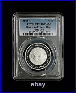 GERMANY. 2006, 10 Euro, Silver PCGS PR69 Top Pop? FIFA World Cup