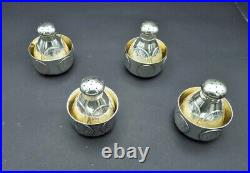 Geo Shreve & Co Sterling Silver World Coins Salt Cellars & Pepper shakers Set 4