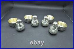 Geo Shreve & Co Sterling Silver World Coins Salt Cellars & Pepper shakers Set 4