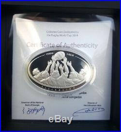 Georgia 5 Lari 2019 Rugby World Cup Japan Silver Proof AMAZING Collector Coin