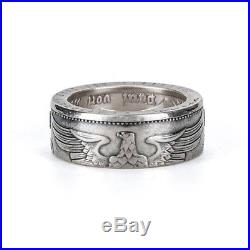 German Silver Mar Hand Crafted Coin Ring For World War II Custom Retro History