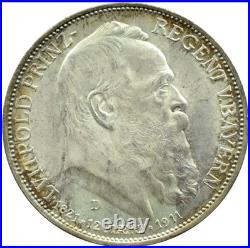 German States Bavaria 1911-D 3 marks old world silver coin UNC #5445 German States Bavaria 1911-D 3 marks old world silver coin UNC #5445