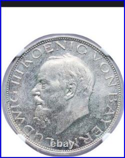 German States Bavaria 1914-D 3 marks old world silver coin #5517 NGC MS63 German States Bavaria 1914-D 3 marks old world silver coin #5517 NGC MS63