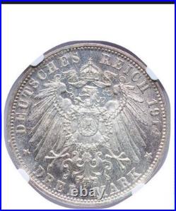 German States Bavaria 1914-D 3 marks old world silver coin #5517 NGC MS63 German States Bavaria 1914-D 3 marks old world silver coin #5517 NGC MS63
