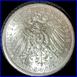 German States Prussia, 3 marks old world silver coin Ch. BU #3742