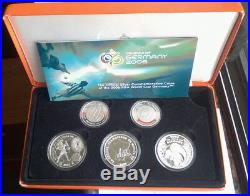 Germany 2006 World Cup Set of 5 Silver Coins, France, South Africa, Mexico