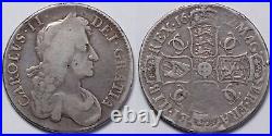 Great Britain 1682 TRICESIMO QVARTO Crown Charles II S-3359 World Silver Coin