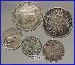 Group Lot Collection of 5 World Silver Coins 1944 1945 1919 1871 1928 i53824
