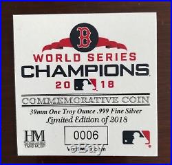HIGHLAND MINT 2018 BOSTON Red Sox World Series CHAMPIONS SILVER MINT COIN